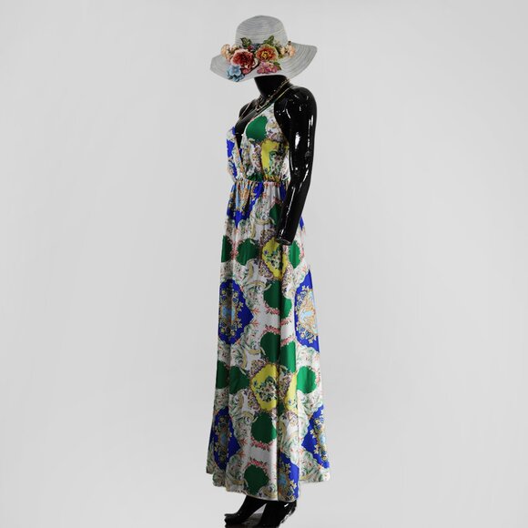 Elegant Italian Floral Maxi Dress Perfect for Summer - Picture 2 of 5